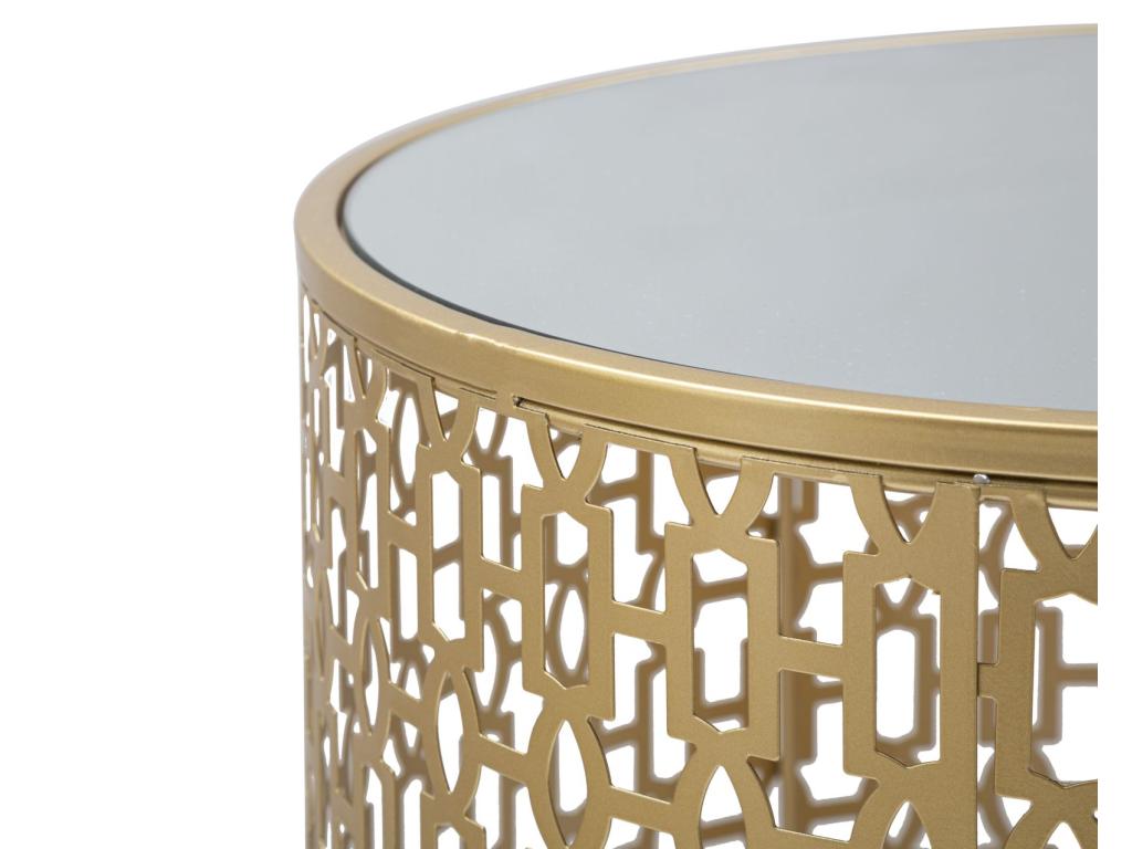 Set of 2 sculpted tables in gilded metal, 41x50-37.5x47 cm RNBM17128