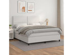 Upholstered bed base with mattress, white, 160x200cm, faux leather, WDKX58023