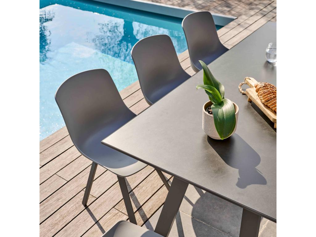 Set of 4 grey outdoor chairs EPTU14219