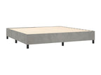 Upholstered bed base and mattress, light grey, 200x200cm, velvet, GQFA86595