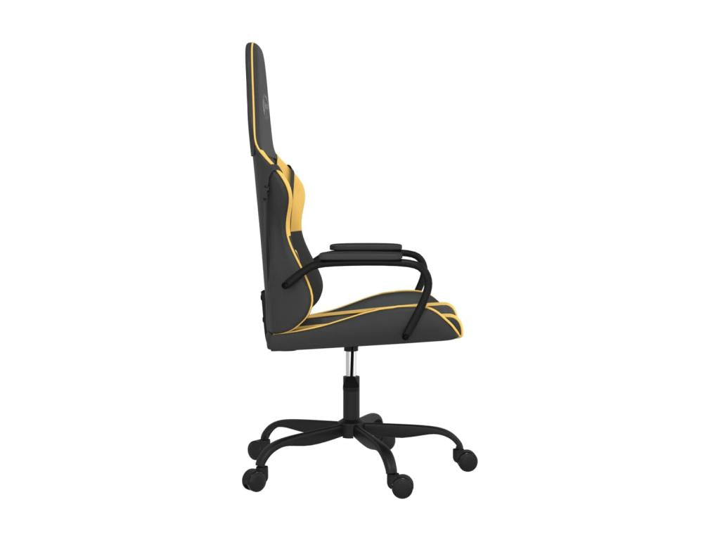 Black and gold faux leather gaming chair EMBN14236