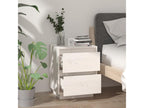 White bedside table 40x35x50 cm Solid pine wood JXOI25005