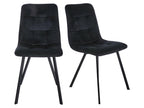 Set of 2 black velvet chairs with black metal legs - Elariva KLKI35586