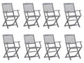 Folding outdoor chairs, set of 8, with cushions, Elariva wood, MRUX97864