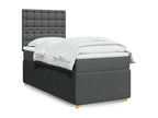 Bed base and mattress, Dark Grey, 90x190 cm, Fabric DVST98928