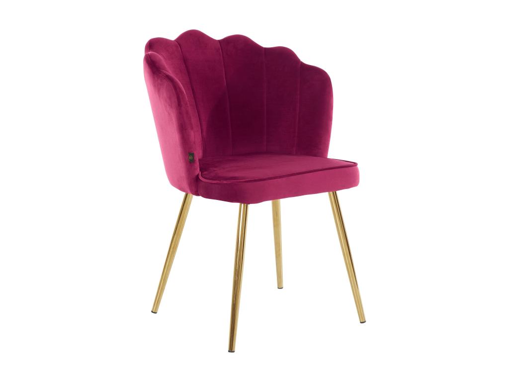 Boisona - Set of 2 Burgundy Velvet Upholstered Dining Chairs MVOQ20992