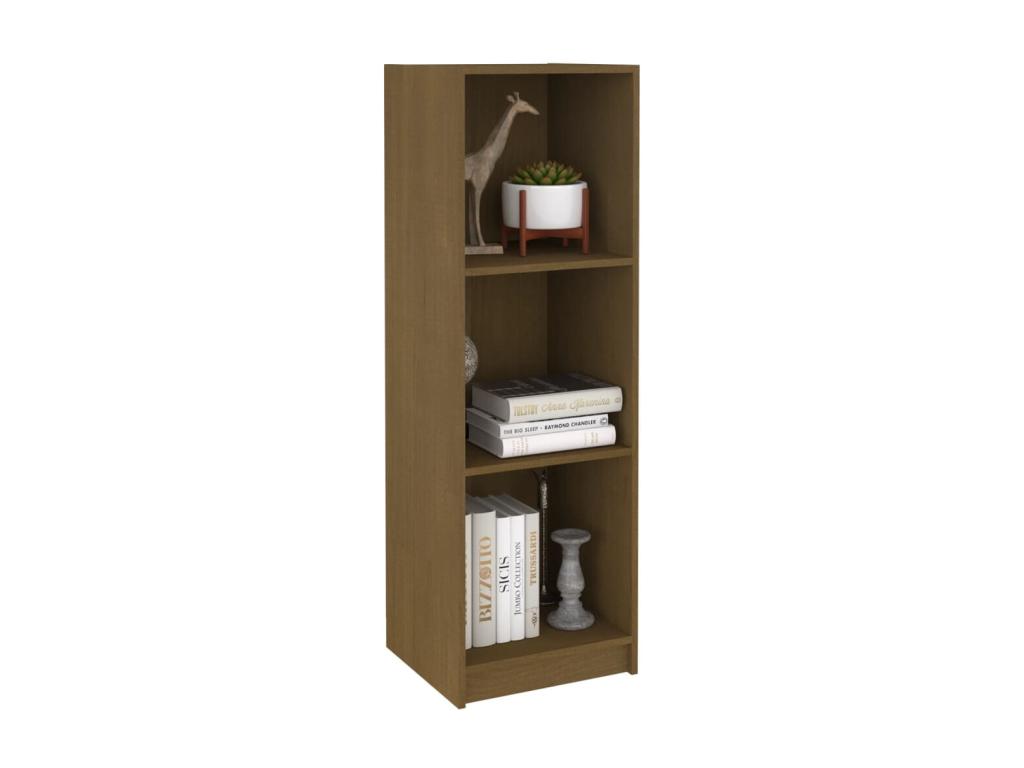 Bookshelf/Room Divider Honey Brown Solid Pine Wood HFUZ69068