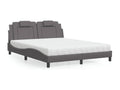 Bed with grey mattress 160x200 cm faux leather LYXL33025