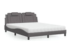 Bed with grey mattress 160x200 cm faux leather LYXL33025