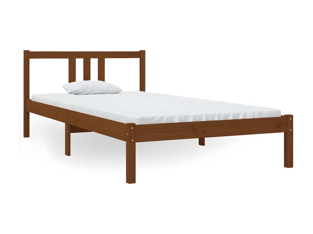 Bed frame without mattress, honey brown, solid wood, 100x200 cm, FAVO05492