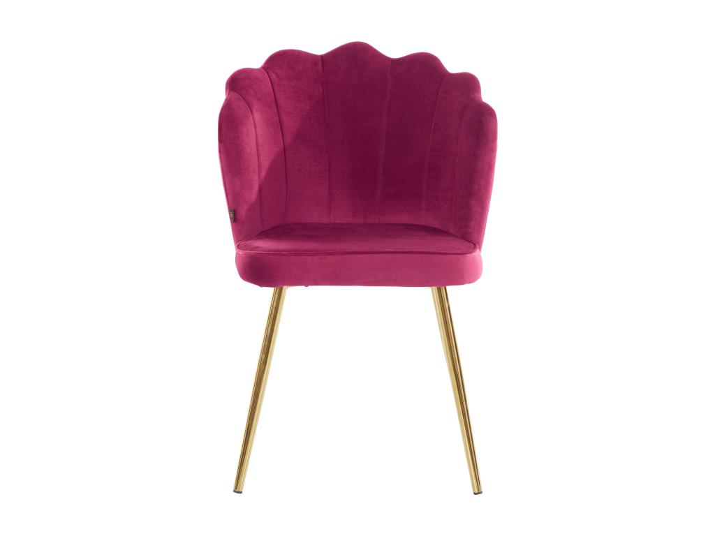 Boisona - Set of 2 Burgundy Velvet Upholstered Dining Chairs MVOQ20992