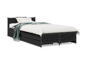 Black bed frame with drawers (mattress not included) 90x200 cm UBAN70260