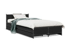 Black bed frame with drawers (mattress not included) 90x200 cm UBAN70260