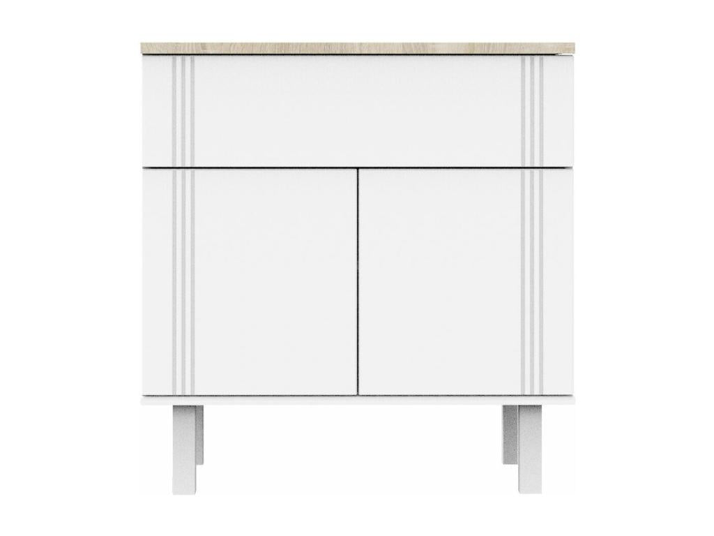 Chest of drawers with 2 doors and 1 drawer - White LFHW49042