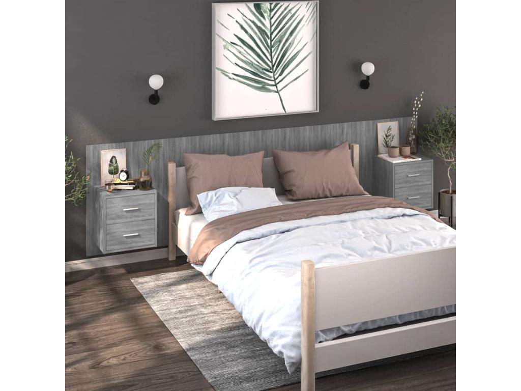 Grey wall-mounted bedside table JJUW96381