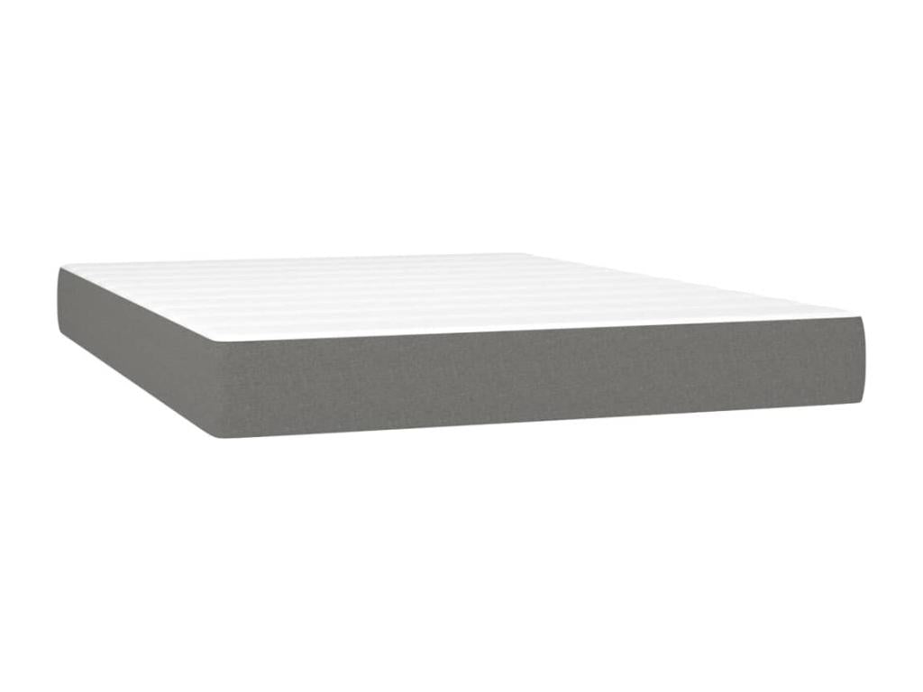 Boisona bed base with mattress, dark grey, 140x190 cm, fabric, YVQJ08798