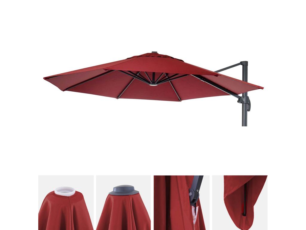 Elariva-A96 parasol cover - 8 round ribs 3 -5m 220g/m2 polyester - replacement cover e.g. for Elariva-A96 parasol - b JCGQ97318