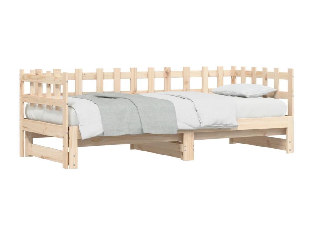 Sliding bed 2x 80x200 cm Solid pine wood HFKF48909