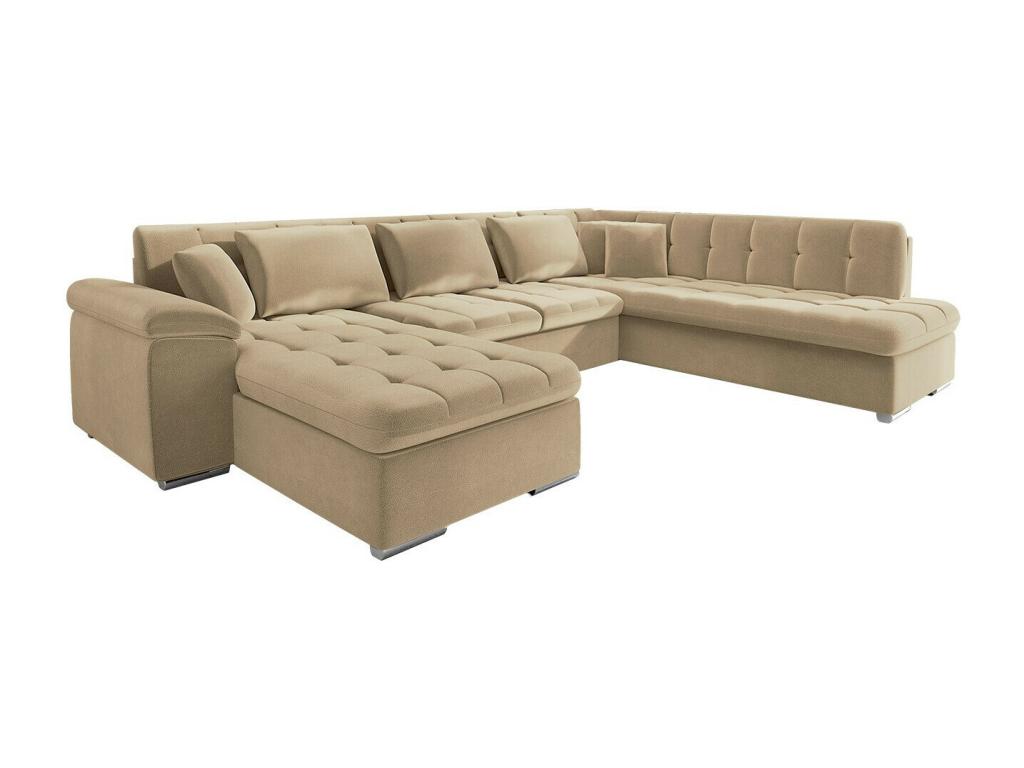 Corner sofa 180 Light brown Sleeping function 348x205x76cm NROT86100