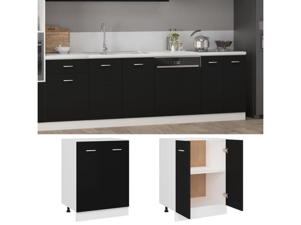 Black Kitchen Cabinet 60x46x81.5 2 OUZW63501