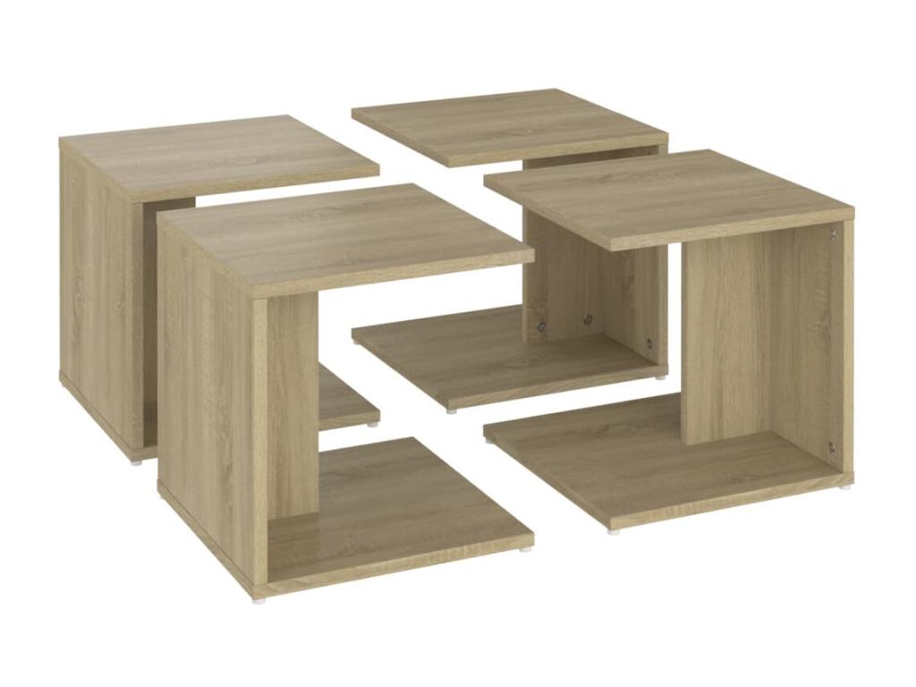 Coffee tables, 4 pcs, Oak, 33x33x33 cm, UHUV31714