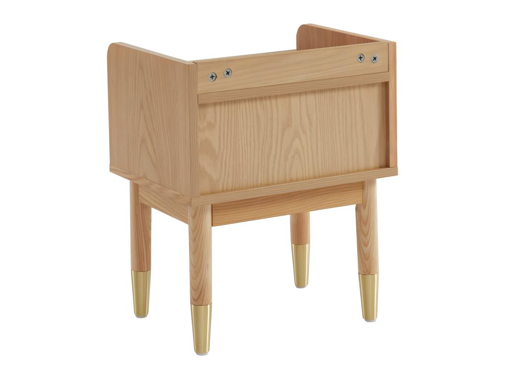 Elariva - Bedside table with 1 drawer in wood and cane - Light wood VHMV51746