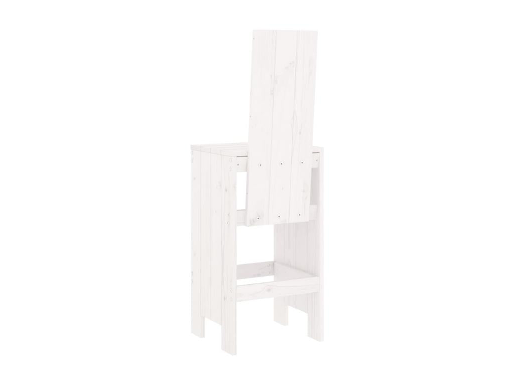 2-piece white bar stools, 40x42x120 cm, solid pine wood, UMUI95441