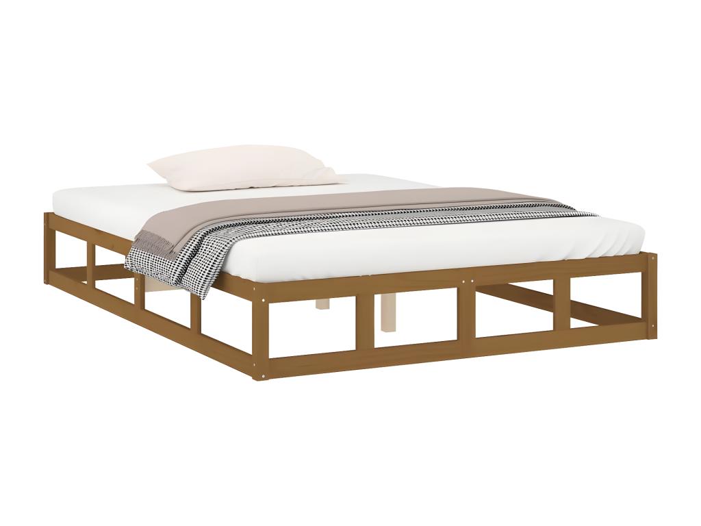 Bed frame without mattress honey brown 120x190 cm solid wood ZWJZ18280