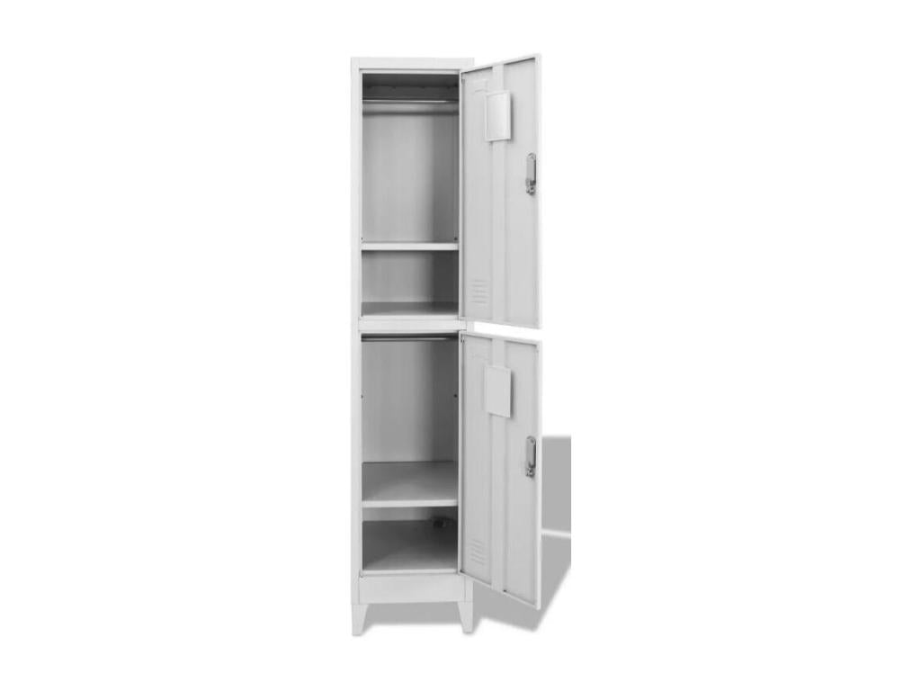 Boisona THFF33837 Grey Metal 2-Door 2-Compartment Office Cabinet