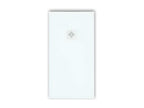 Extra-flat 70x120 cm PURE shower tray in white slate-effect resin with white drain cover IYZT87298