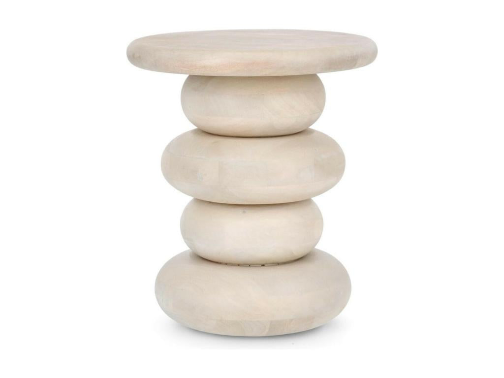 Round mango wood coffee table D40 - Boisona NYQB05401