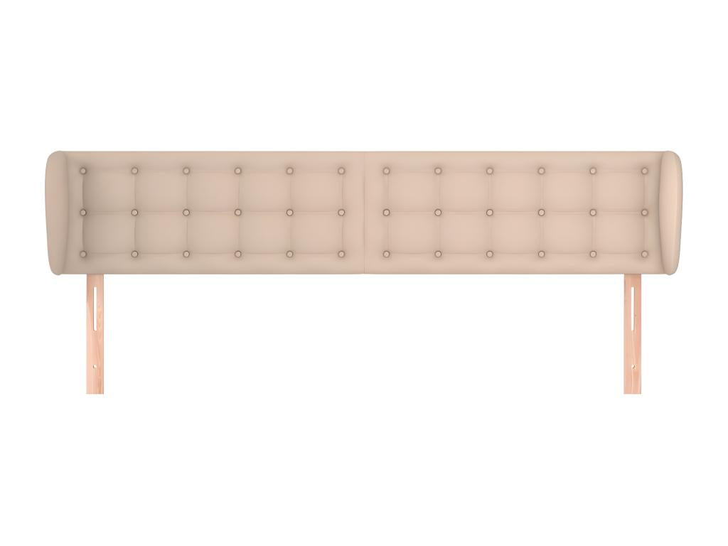 Headboard with wings, Cappuccino color, 163x23x78/88 cm, Faux leather, YPRQ67424