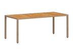Beige garden table 190x90x75 cm woven resin wood by Elariva NSSE49441