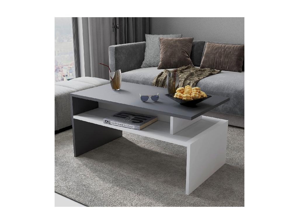 Boisona coffee table 90x50x43 cm White and anthracite ORRR34530