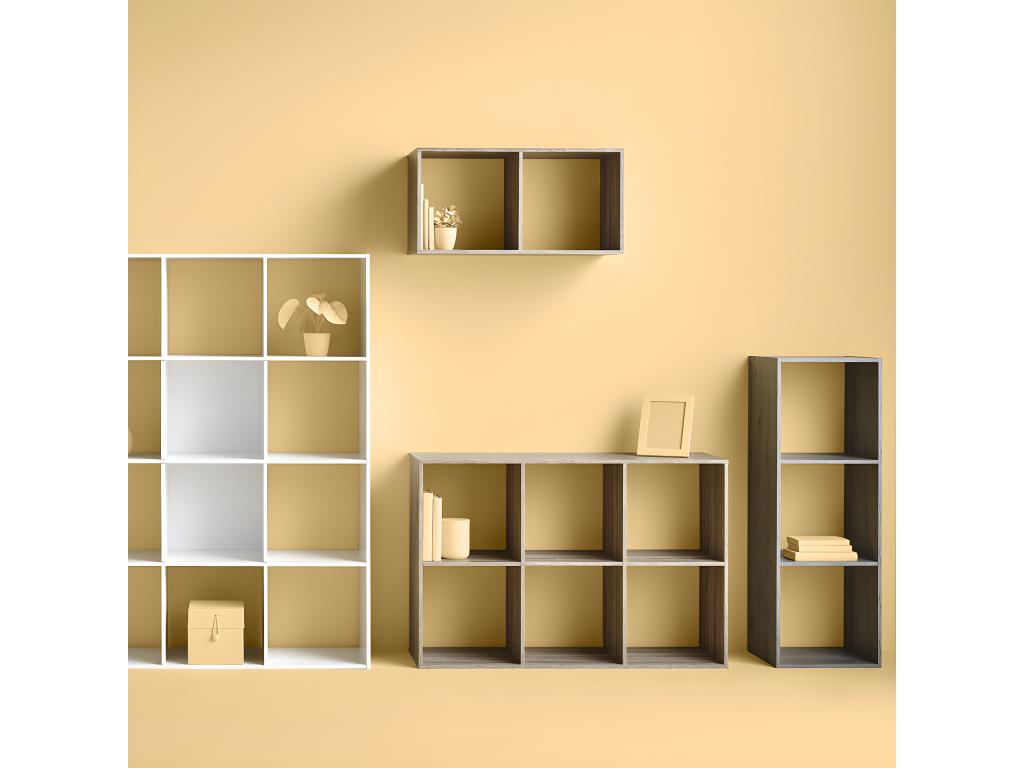 Dark brown wooden shelf - Length 34 x Depth 32 x Height 100 cm ERZK53715