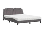 Bed with grey mattress 160x200 cm faux leather LYXL33025