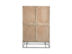 3-Door, 4-Drawer Wardrobe in Rattan/Wood/Metal - Elariva YJGG57837