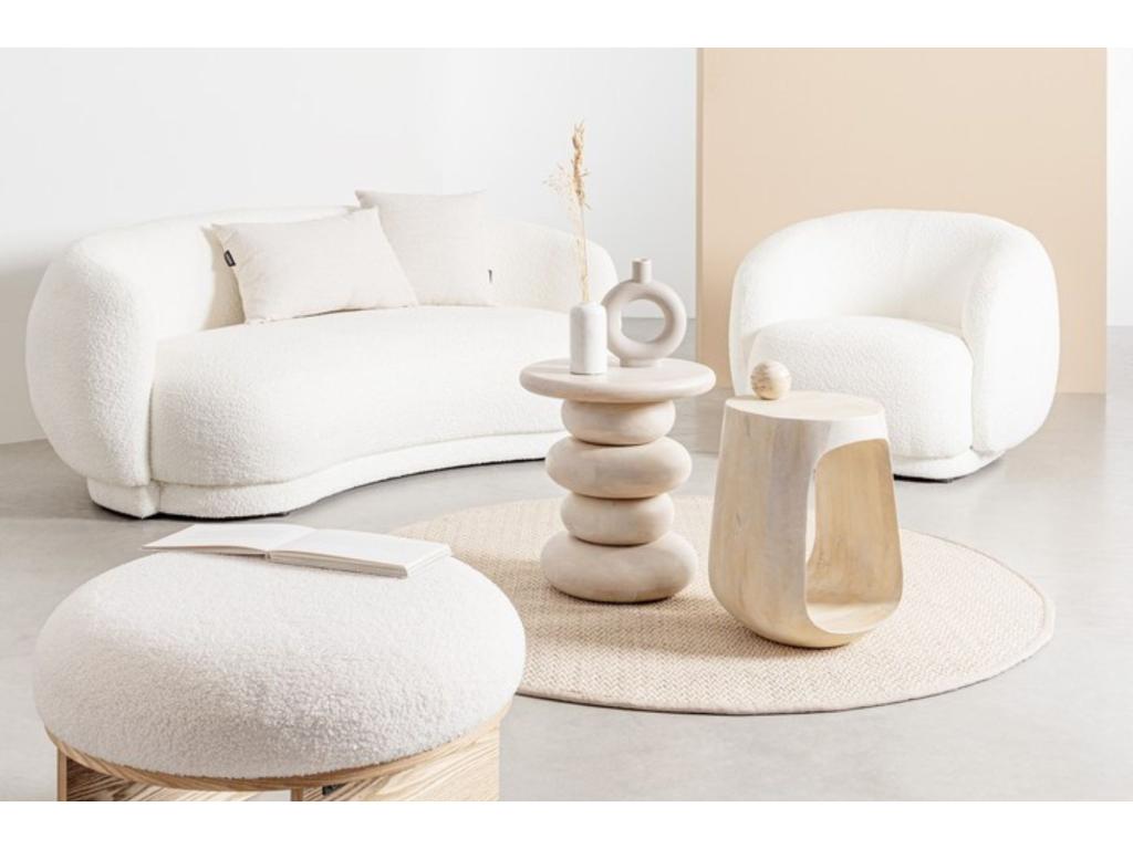 Round mango wood coffee table D40 - Boisona NYQB05401