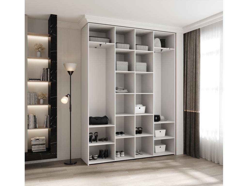 Hinged door wardrobe 1 245.5/180/40 4 doors white/gold KYBM00856