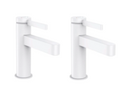 Set of 2 Elariva-Open 110 basin mixers with waste, matte white, HAMZ80347
