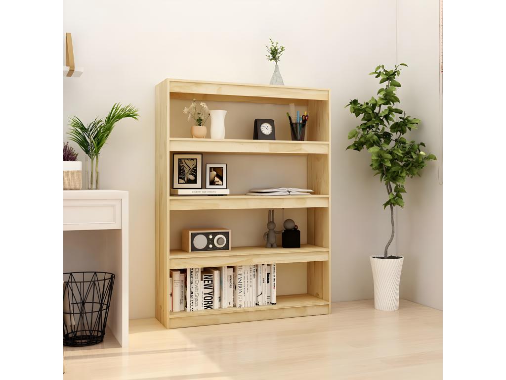 Bookshelf/Room Divider 100x30x135.5 cm Solid Pine VOAD00314