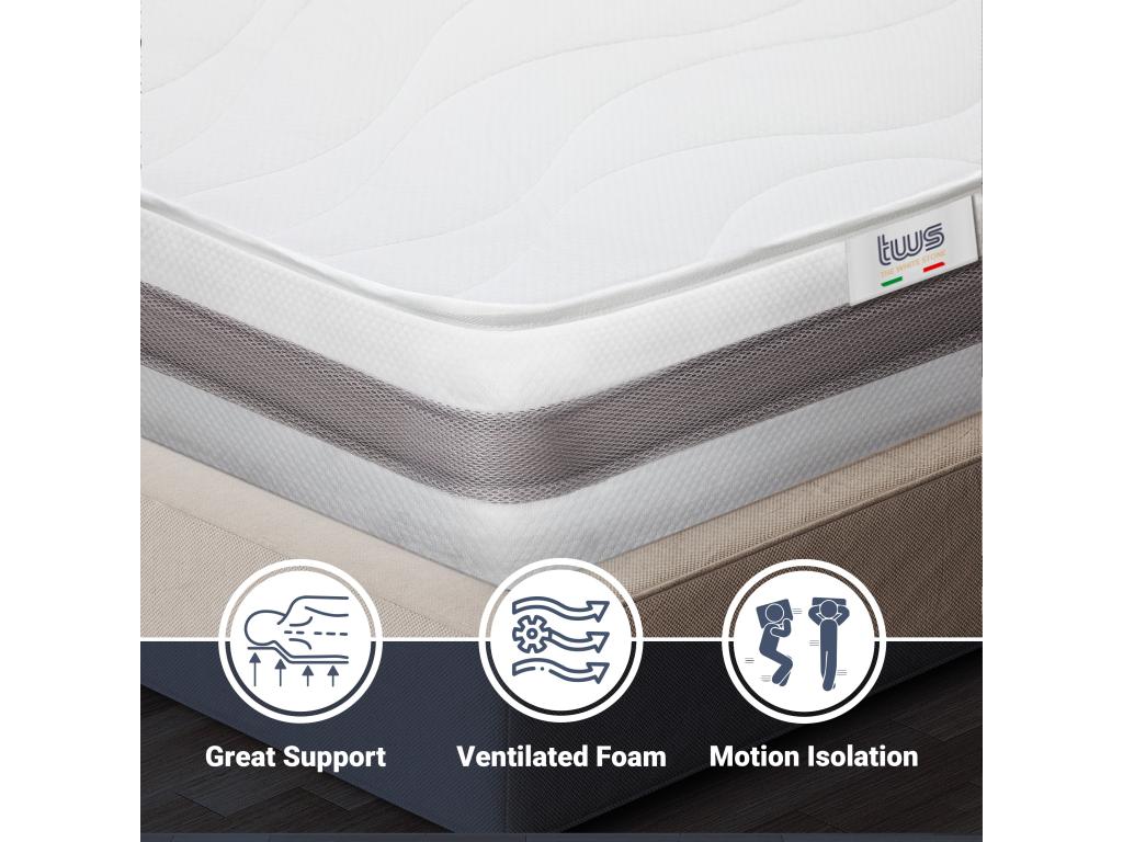 Single mattress 95x200 with orthopedic memory foam - Height 20 cm - Made in Italy CLSM02009