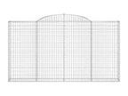 9-piece arched gabion baskets, 300x30x160/180 cm, galvanized iron, KWOX94530