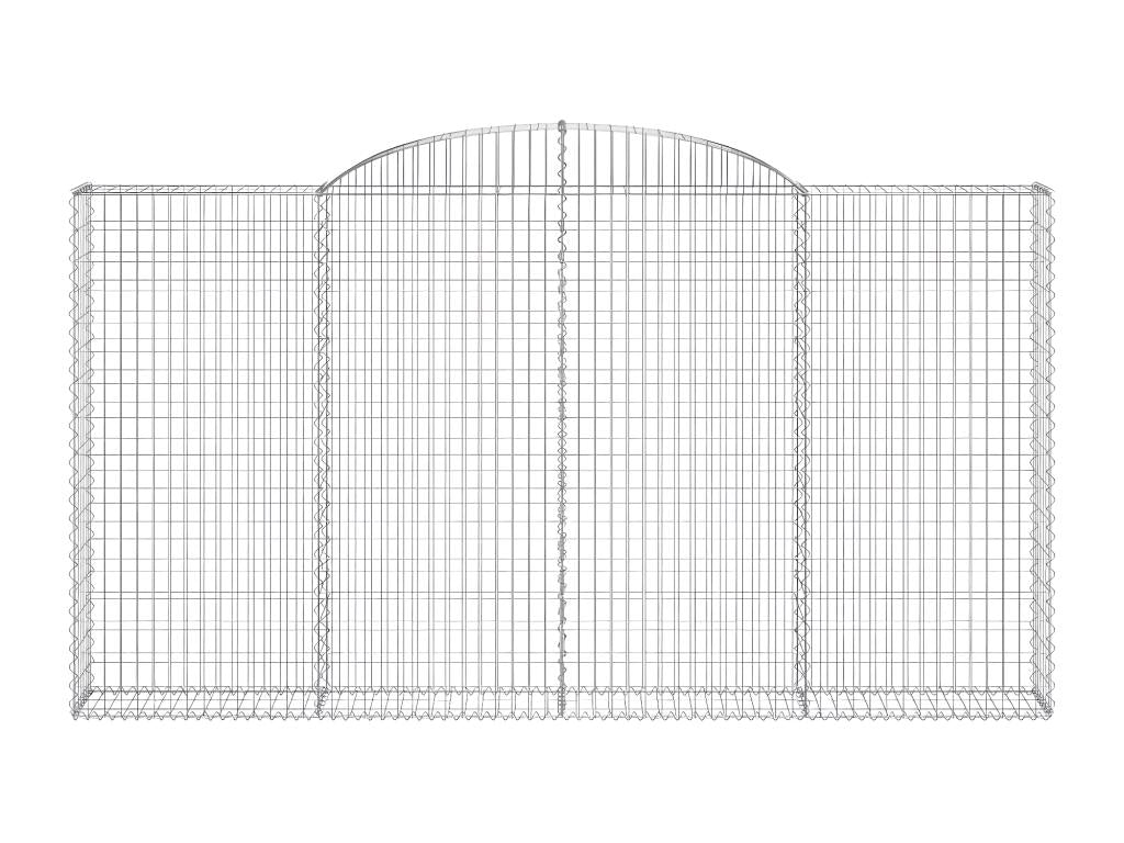 9-piece arched gabion baskets, 300x30x160/180 cm, galvanized iron, KWOX94530