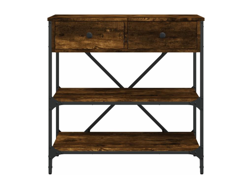 Smoked oak console table 75x34.5x75 cm engineered wood PECQ72013