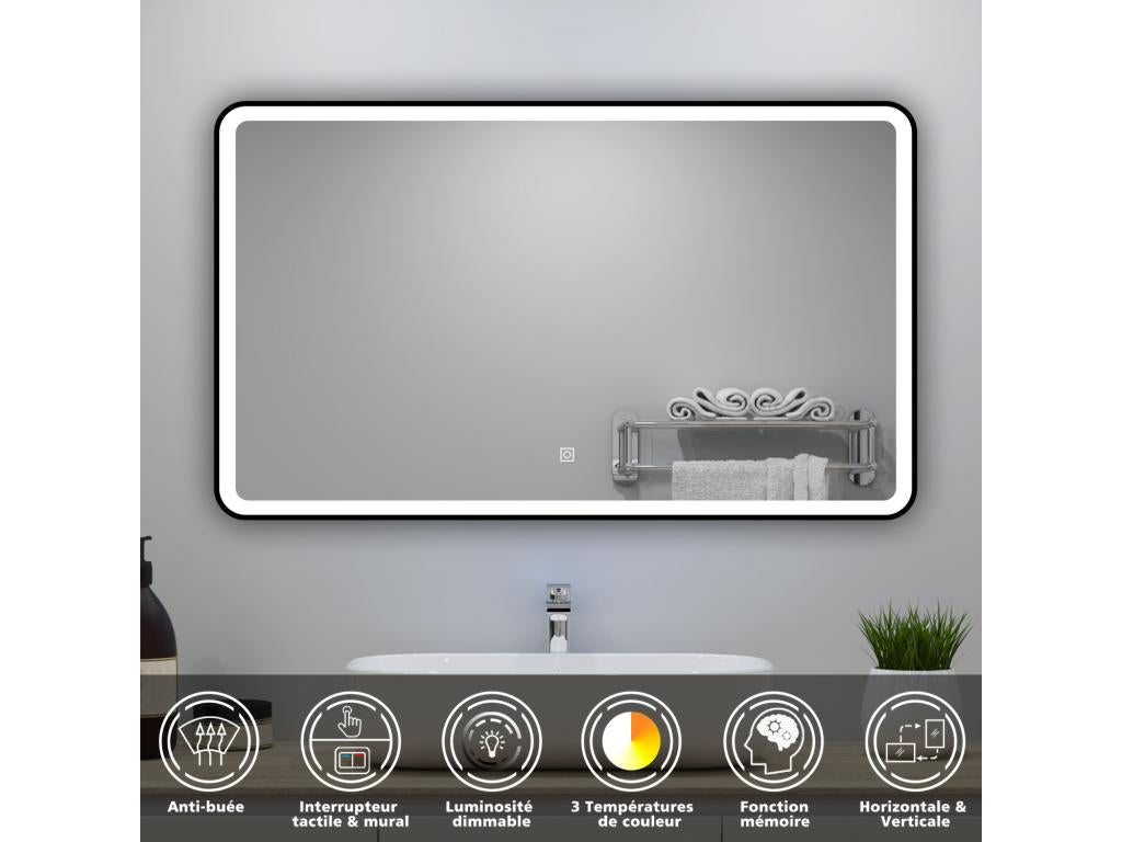 80cm Bathroom Vanity Unit with Mirror Column, 3 Colors, Anthracite TOBH90075