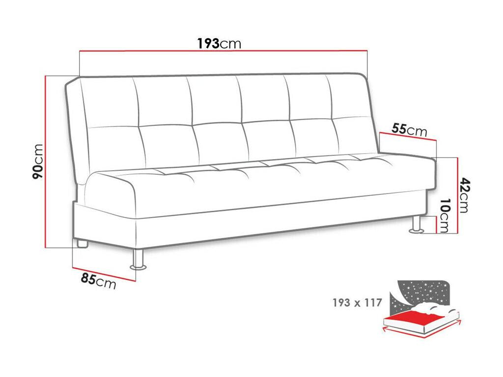 Sofa bed 210 Bedding box 90x193x85cm RSEQ86090