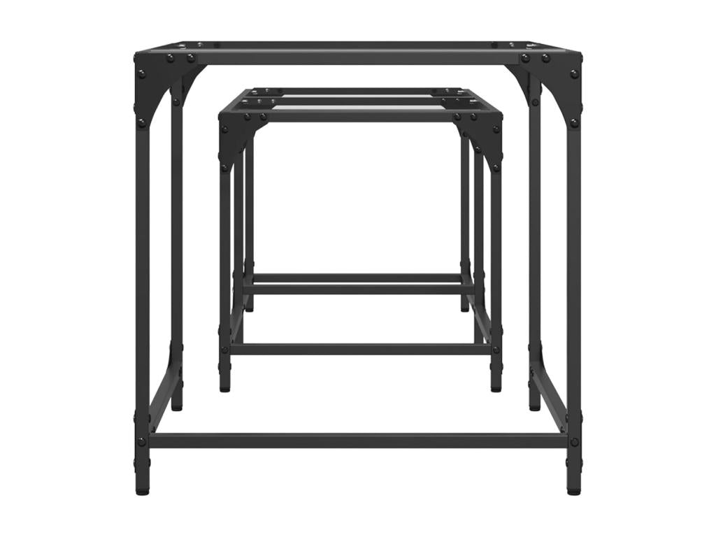 Nesting coffee tables, 2 pieces, clear glass top, steel RLLC99017