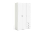 Boisona 3-Door Wardrobe, Bedroom Furniture, Walk-in Closet, Clothes Storage, 115x49x200 cm, White, GYLQ40018