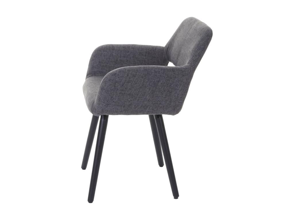 Elariva-A50 II Retro 1950s Style Dining Chair - Grey Fabric, Dark Legs BXDG94548